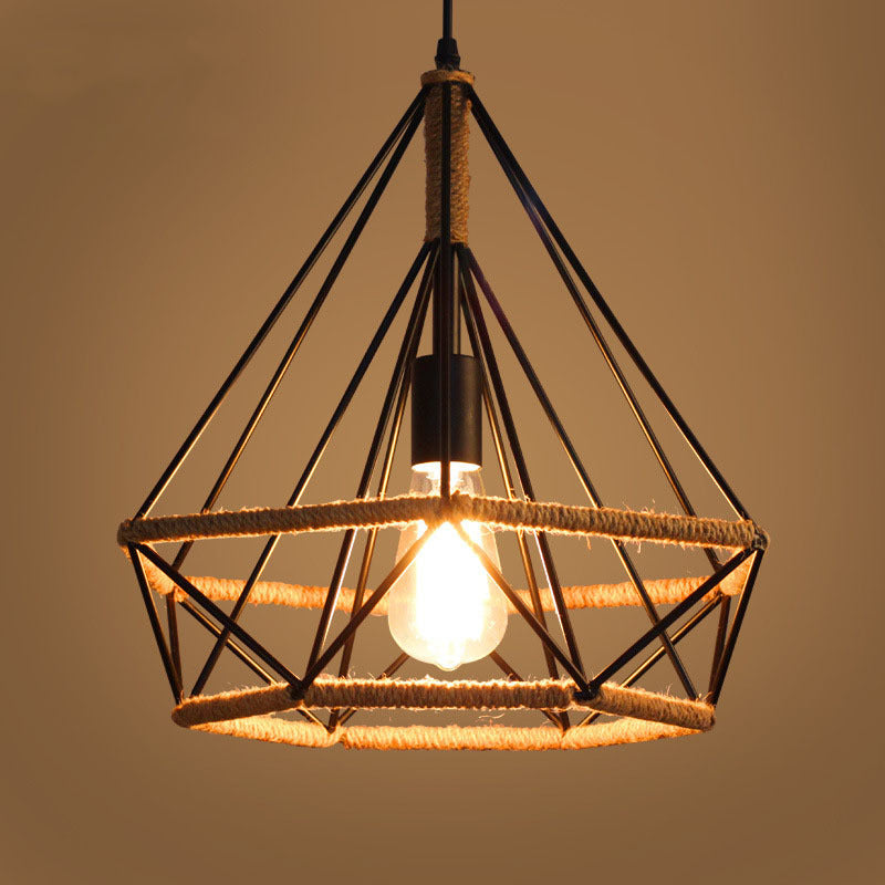 Rustic Twine Lamp Industrial Chandelier