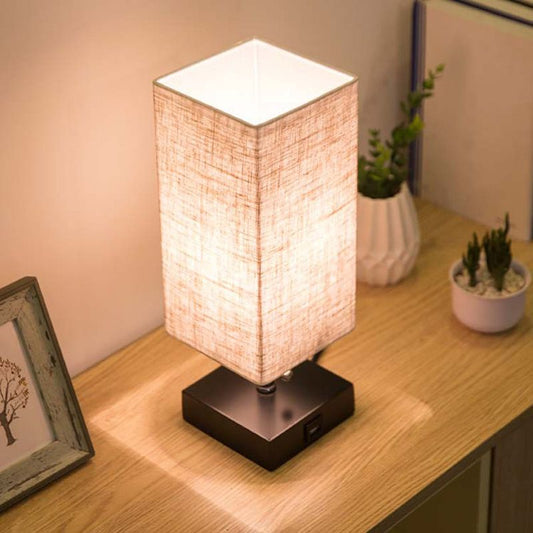Linen Square Lamp